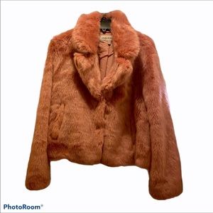 Nordstrom’s Pink Blush Faux Fur Jacket Size XL